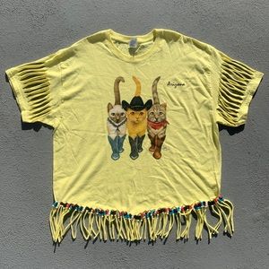 Arizona Cowboy Cats fringe boho T-shirt